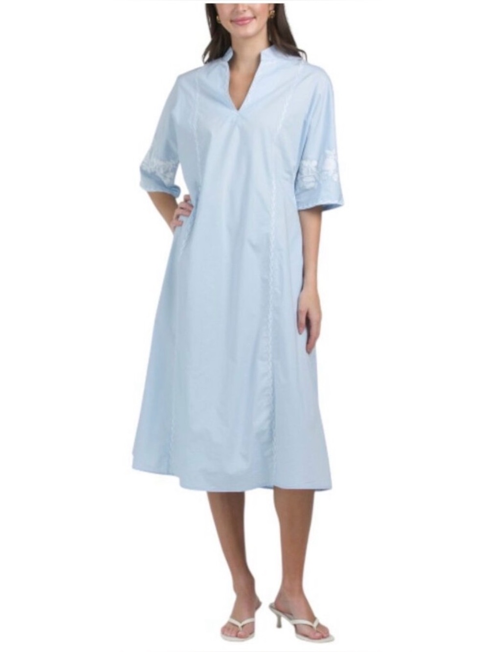 CALYPSO ST. BARTH Embroidered Caftan Tunic Midi Dress NWT size Large